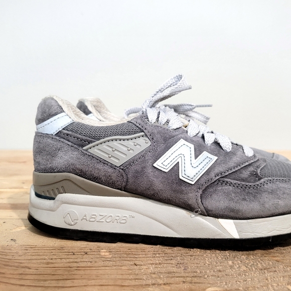 New Balance 998 Suede Gray Sneakers Womens Absorb USA MADE Athletic Shoes Size 6 - Picture 8 of 13